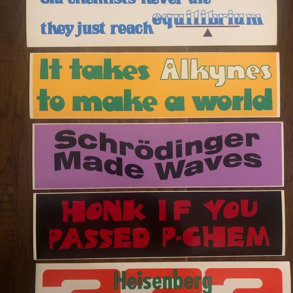 Science Pun Bumper Stickers - Picture 1 of 3